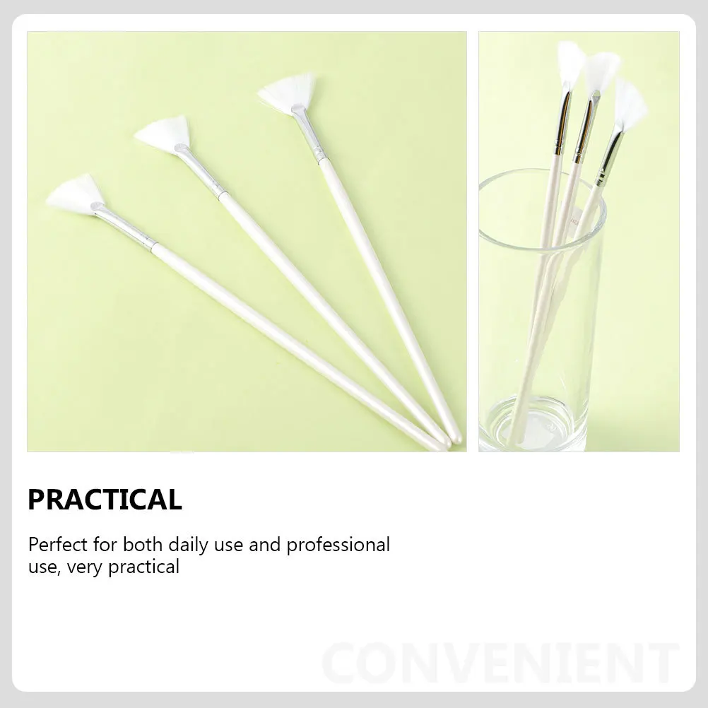 5 uds. Forma de abanico blanco de nailon para diseño ergonómico Facial se adapta a contornos, cepillos para máscara de ojos, cepillos de nailon para máscara, área para la nariz