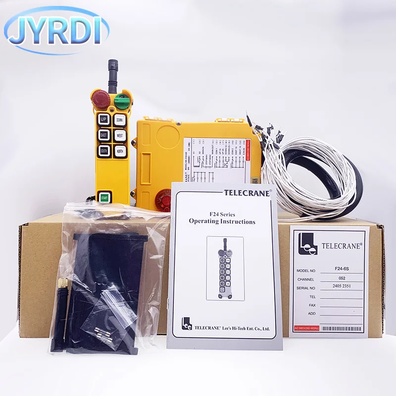 F24-6S 6 buttons single speed Industrial Wireless Radio Crane Remote Control switches Hoist overhead bridge Crane Controller