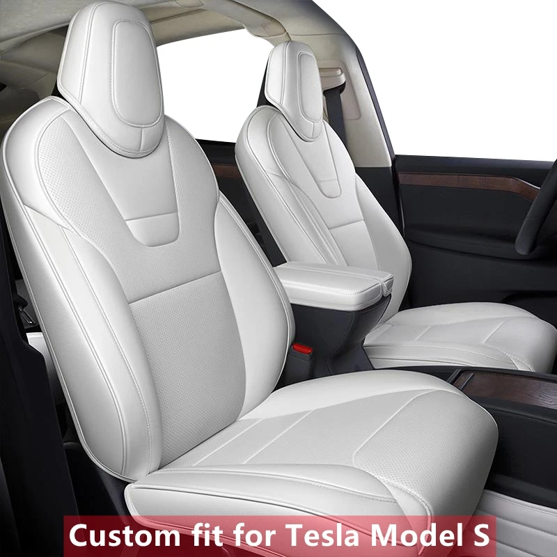 Tesla Model S Custom Fit Car Seat Cover Accessories For 2018-2021 Full Covered High Quality Leather 5 Seaters Cushion