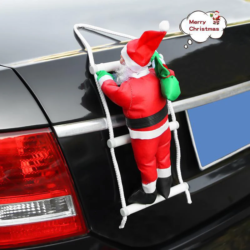 

Car Decoration Pendant Roof Tail Santa Climbing Ladder Christmas Decoration Creative Home Ornament Navidad Cristma Tree Ornament