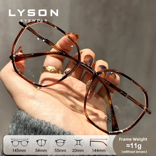 Imagen 2 del producto LYSON, nueva moda, gafas de lectura poligonales grandes para mujer, gafas graduadas progresivas antiluz azul, gafas ópticas para miopía