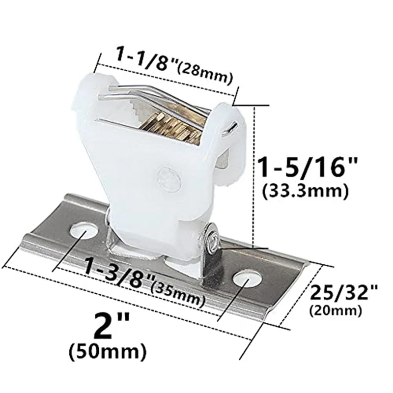 16Pcs Cord Lock Mechanism for 3 Line Swivel Type White Plastic and Stainless Steel Bracket for Roman Blinds