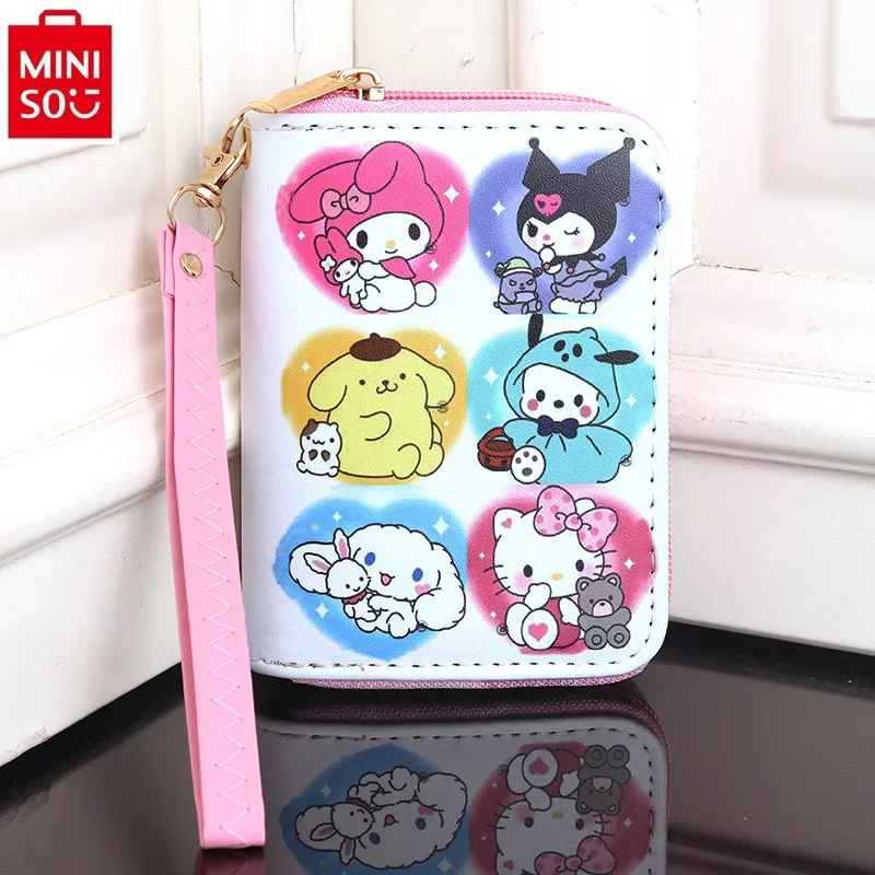 MINISO 2024 Nuovo simpatico portafoglio Hello Kitty Cartoon Portafoglio versatile da donna multifunzionale per studenti