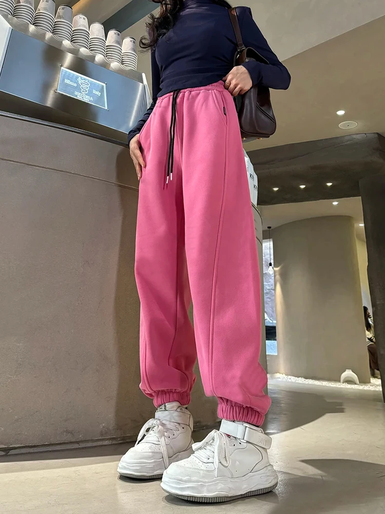 Pantaloni casual da donna a vita alta Thiened Fce Pantaloni larghi Primavera 2025 Pantaloni Harlan All-Match Faionable