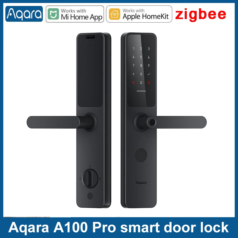 Aqara A100 Pro Smart Door Lock Zigbee Bluetooth 5.0 Fingerprint Unlock A100Pro Door Lock Work with Apple Homekit Aqara Home