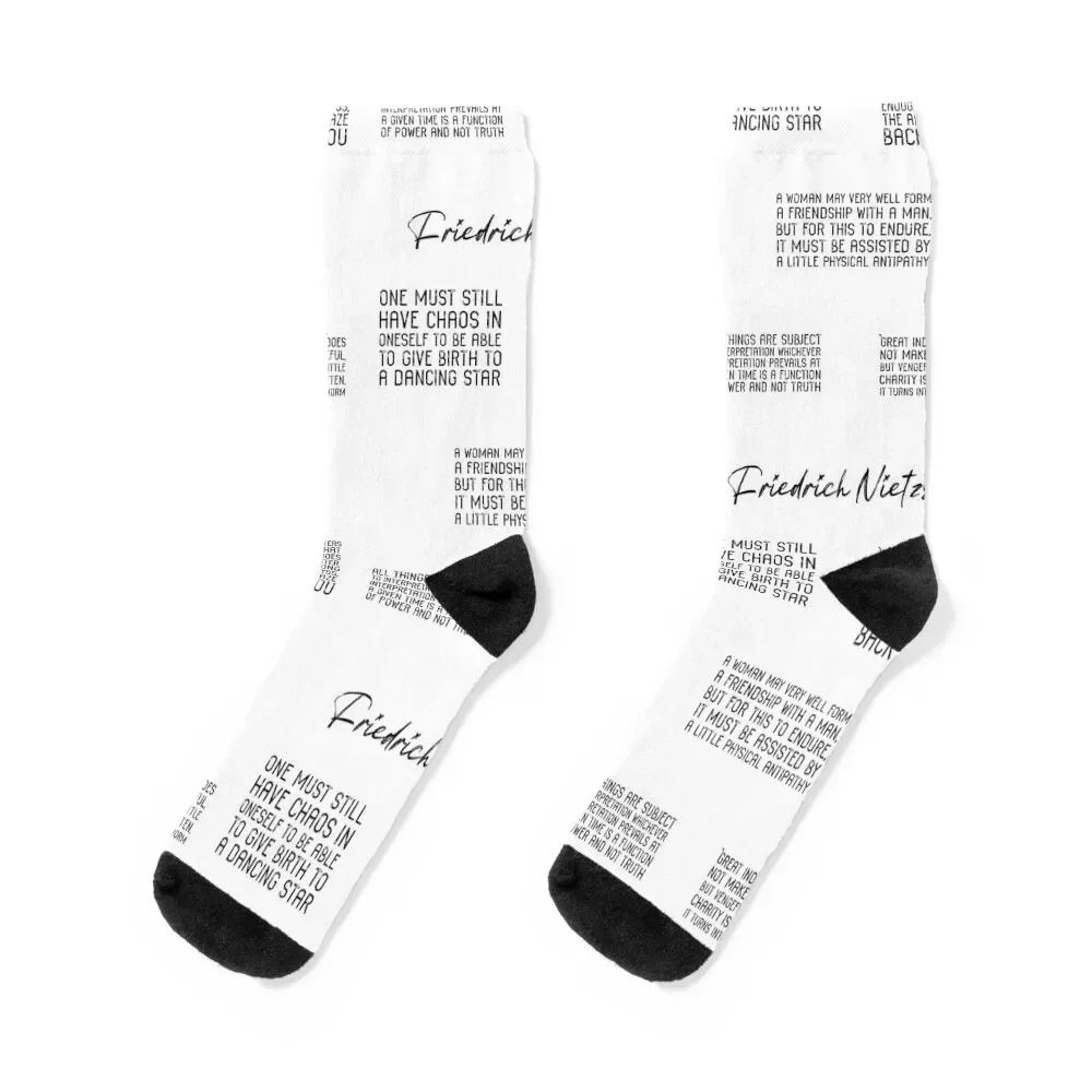 Friedrich Nietzsche Quotes Bundle 01 Socks Soccer cotton FASHION Heating sock Socks Men's Women's