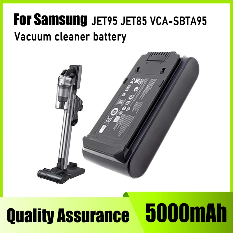 25.2V 5000mAh， Large capacity battery, for Samsung vacuum cleaner replacement battery VCA-SBT95 JET95 JET85 VS20A95823W