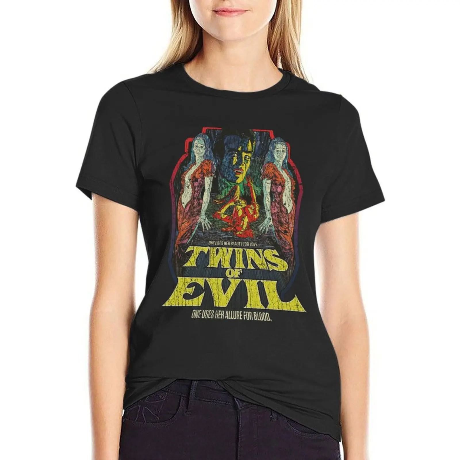 Twins of Evil 1971 T-Shirt graphics funnys funny fashion woman blouse 2024