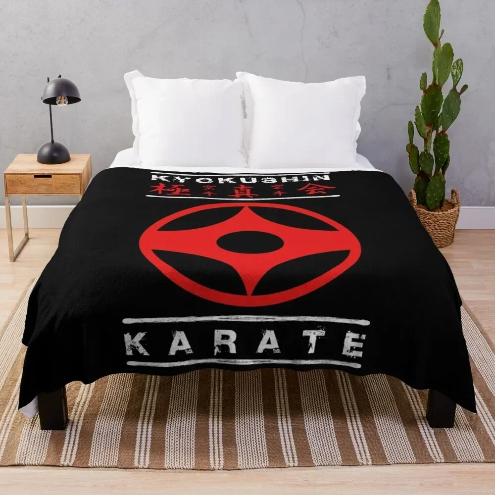 Kyokushin Karate (white text) Throw Blanket Stuffeds decorative Blankets