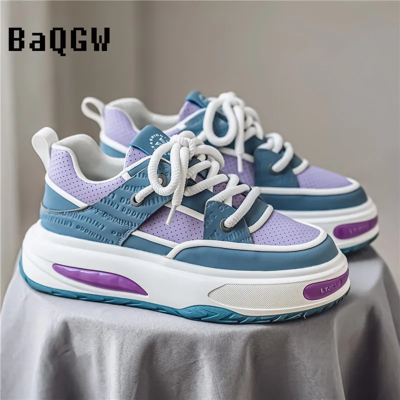 New Fashion Color Block Sneakers Men Original Designer Skateboard Shoes Hip Hop Streetwear Men's Shoes Comfort Platform Sneakers