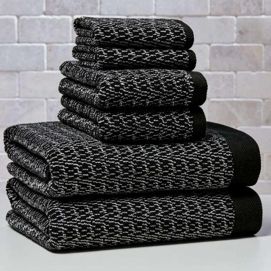 

Signature Soft Cotton Melange 6 Piece Bath Towel Set Rich Black