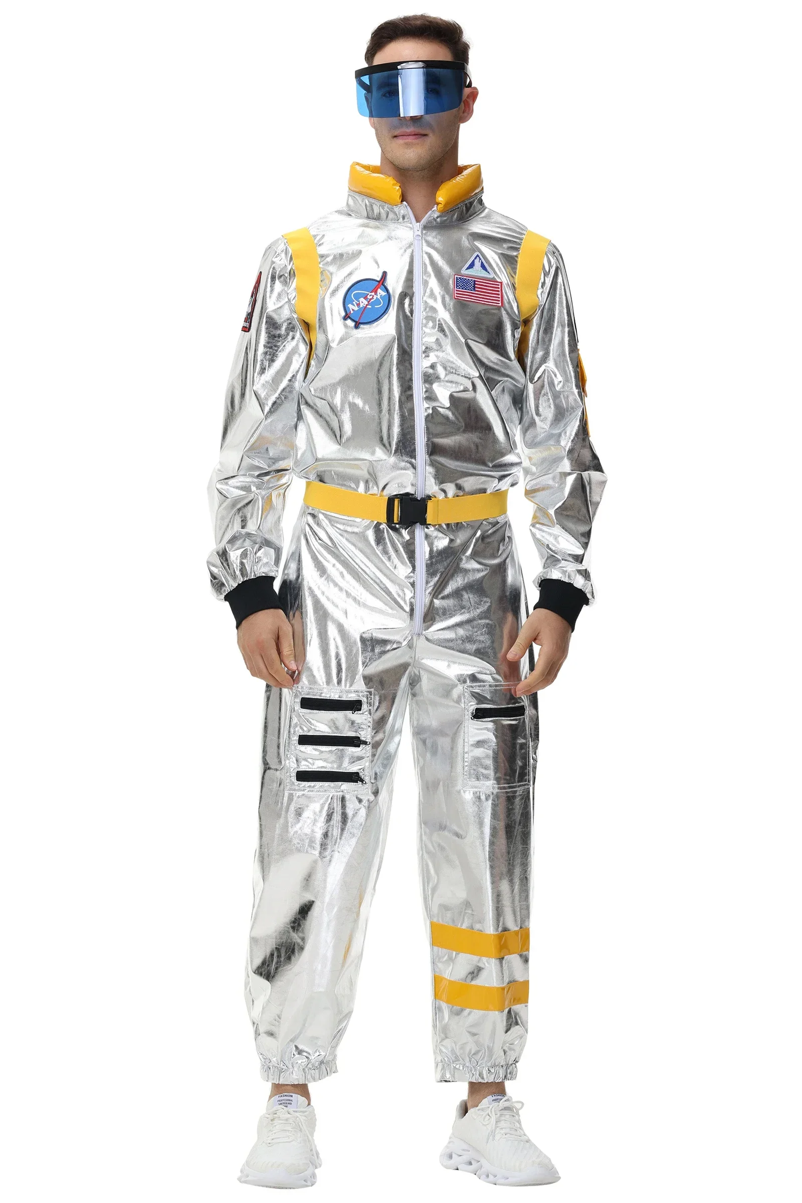 Adult Children Astronaut Costume Silver Spaceman Men Women Space Suit Cosplay Halloween Carnival Party Dress Up Costume