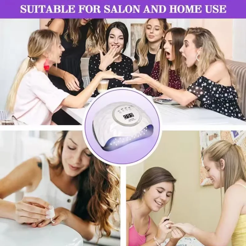 เครื่องอบเล็บ UV LED ระดับมืออาชีพ พร้อมหลอด LED 60 ดวง อุปกรณ์เลเซอร์รักษาเชื้อราเล็บ ตัวตั้งเวลา จอ LCD เซ็นเซอร์อินฟราเรด บำบัดด้วยแสงสำหรับทำเล็บ