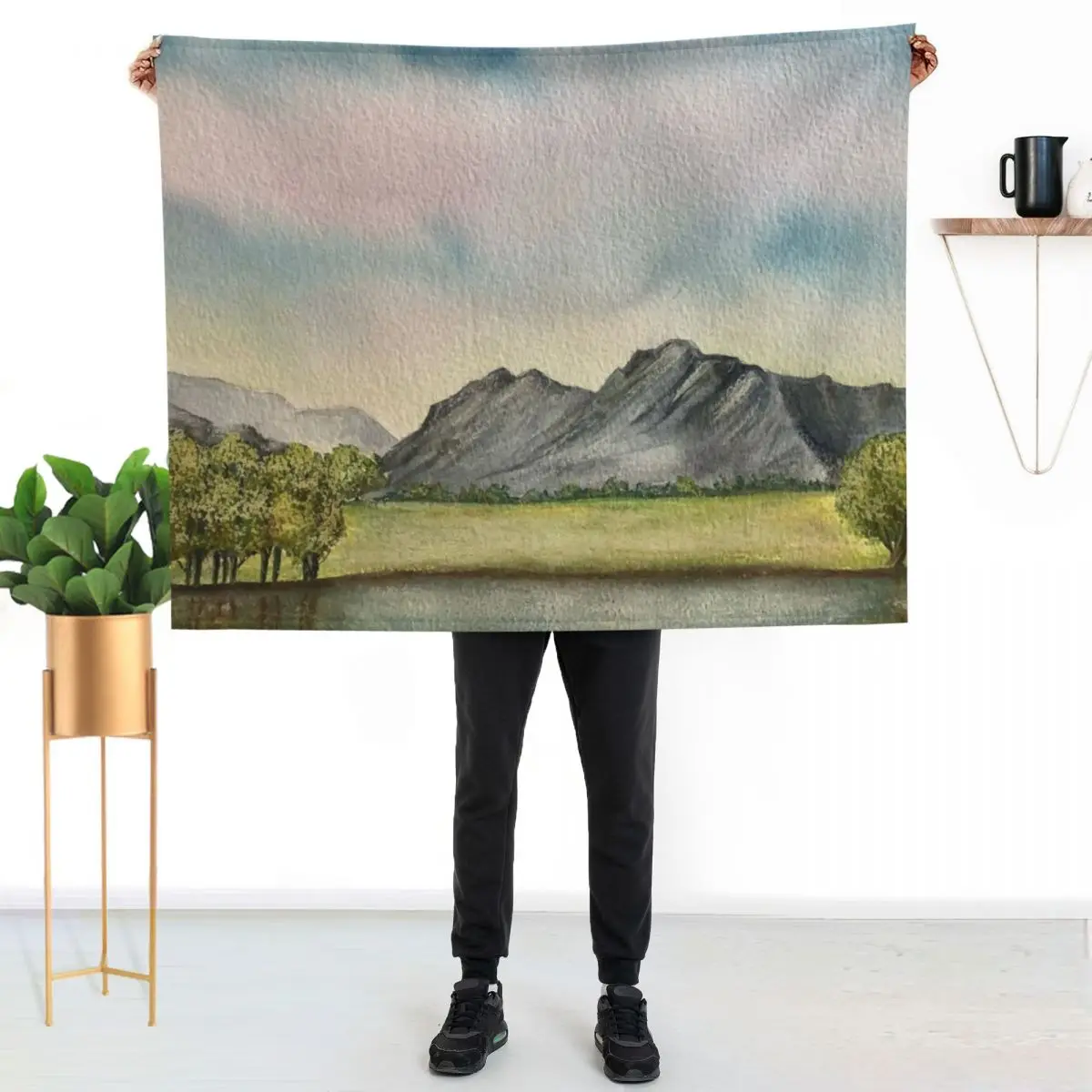 Langdale Pikes in the lake district Throw Blanket Plaid Thins Flannels heavy to sleep Polar For Baby Blankets