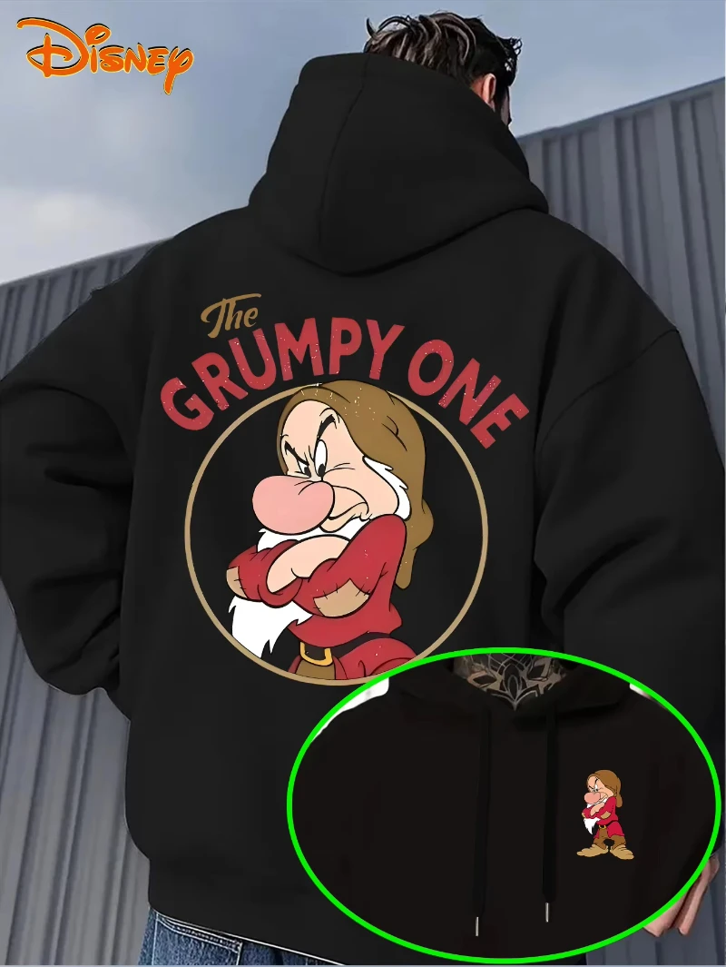 

Мужская толстовка с капюшоном Disney Dwarfs Grumpy Pattern, осень-зима, повседневный пуловер унисекс, толстовка, спортивный костюм, одежда, толстовка большого размера
