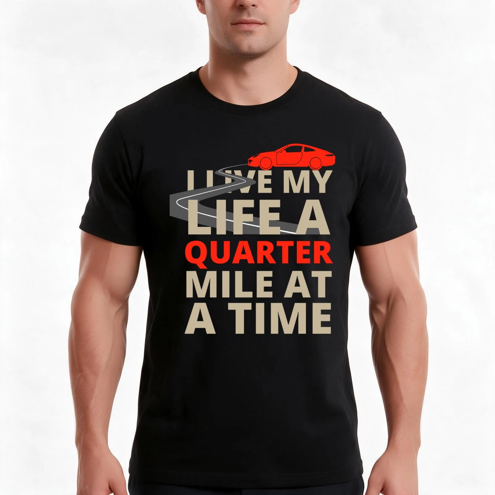 I Live My Life A Quarter Mile At A Time Fast And The Furious T-Shirt, Summer Casual Cotton Tee, Oversized Streetwear Tops