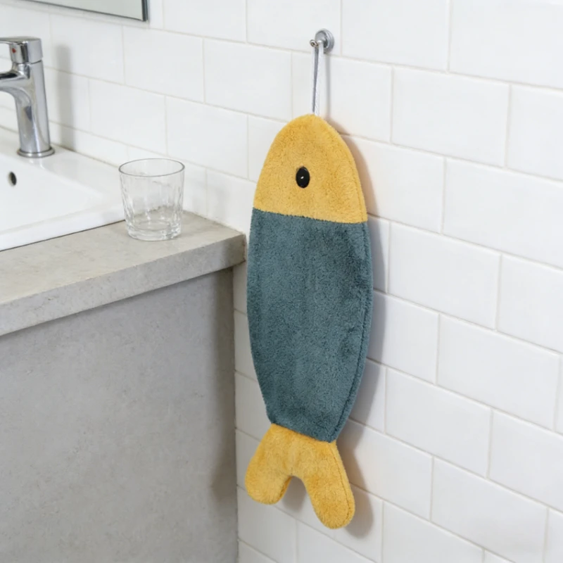 

Креативное и милое махровое полотенце в виде рыбки, супервпитывающее, мягкое, милое детское полотенце, утолщенное, для кухни, ванной, для уборки, подарки