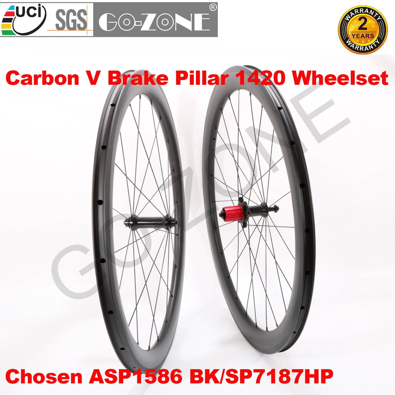 

Carbon 700c Wheelset 26mm Rim Brake Chosen ASP1586 BK/SP7187HP Pillar 1420 Multiple Specifications Road Rim Brake Wheels