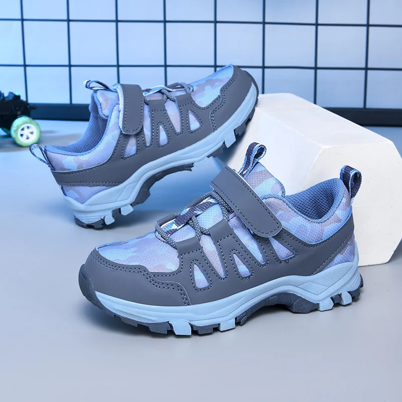 

New 2025 Autumn Kids' Running Shoes Leather Outdoor Camo Print Sneakers Soft Sole Comfortable Casual Footwear for 3-8Y Kids