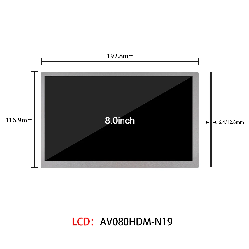 8 Inch LCD Module 1280x720 Touchpanel HDMI driver board 30 Pins AV080HDM-N19 Industrial control screen