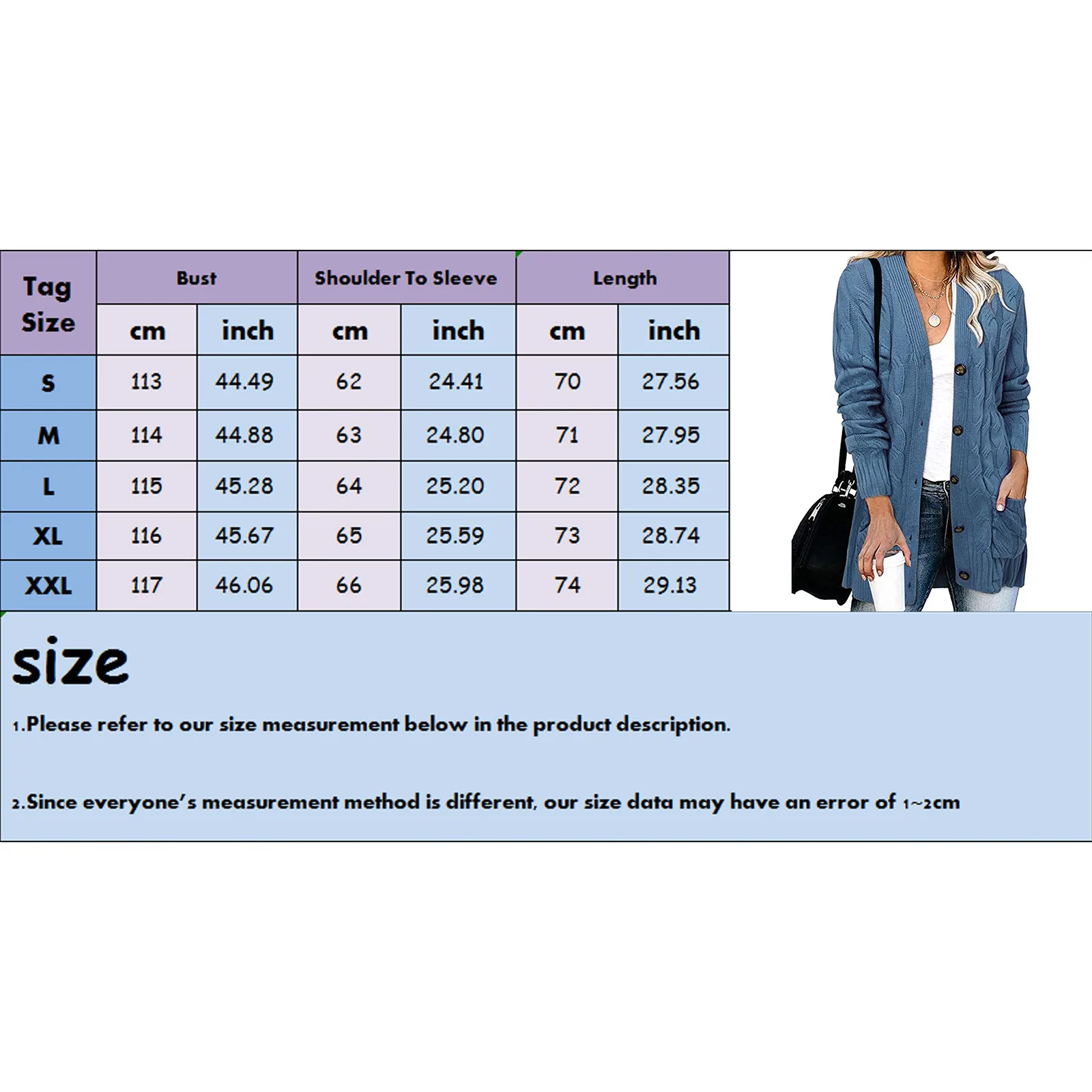 Oversized Loose Knitted Mid-Length Outwears Spring Fall Solid Color Cardigan Long Sleeve Button Casual Sweater Coats With Pocket