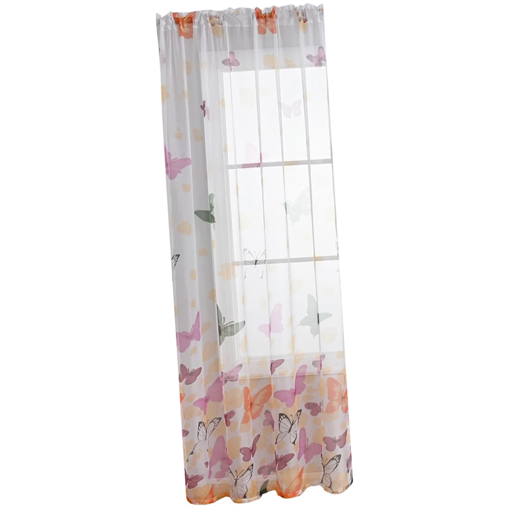 

Half-black Sheer Curtains for Living Room Bedroom Window Light Filtering Semi Home Decor Classic Design Easy Install