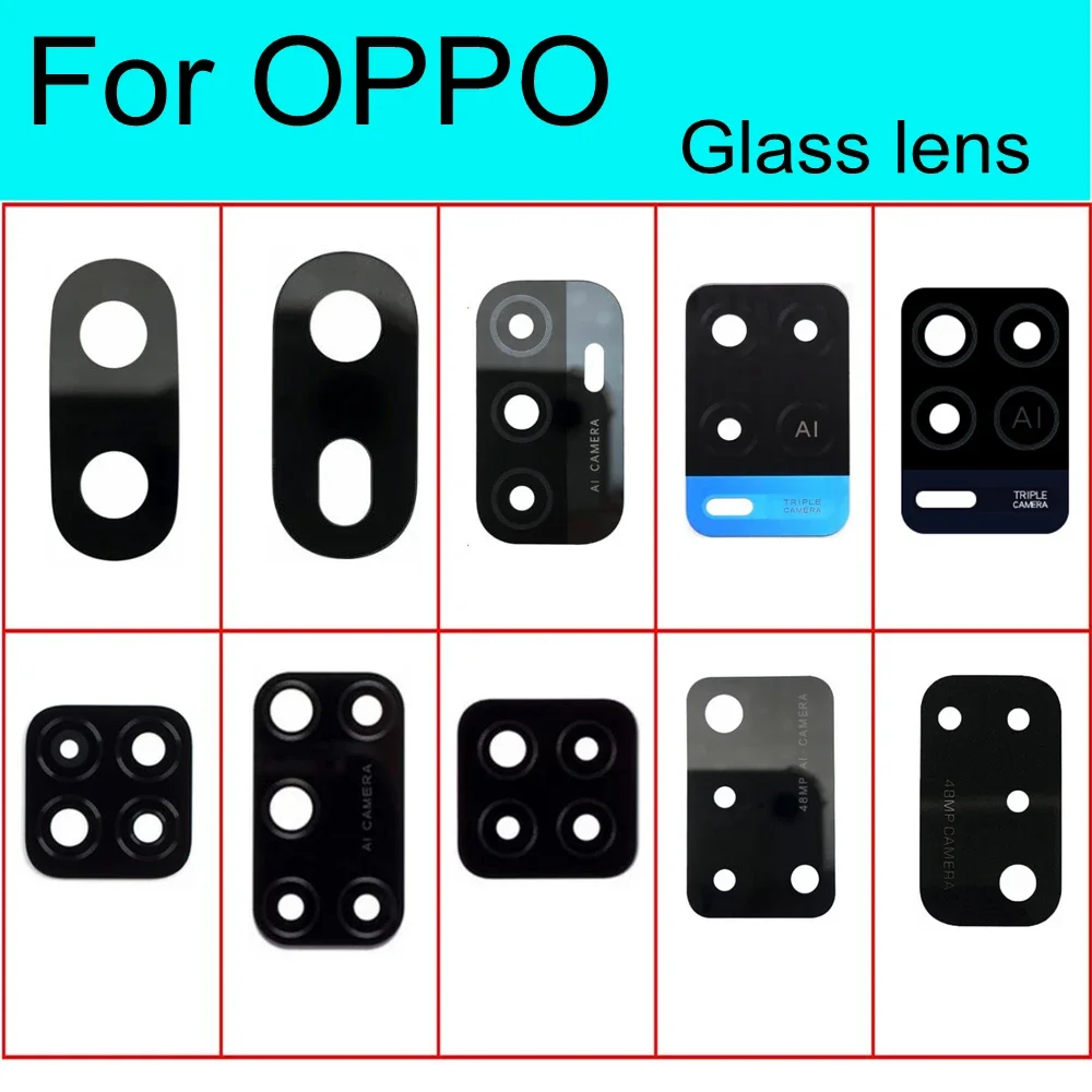 For OPPO A1K A35 A52 A72 A53 A54 A74 A93 A15 A15S A16 A8 F11 A9 F9 Pro Realme 5 6 Back Rear Camera Glass Lens Repalcement