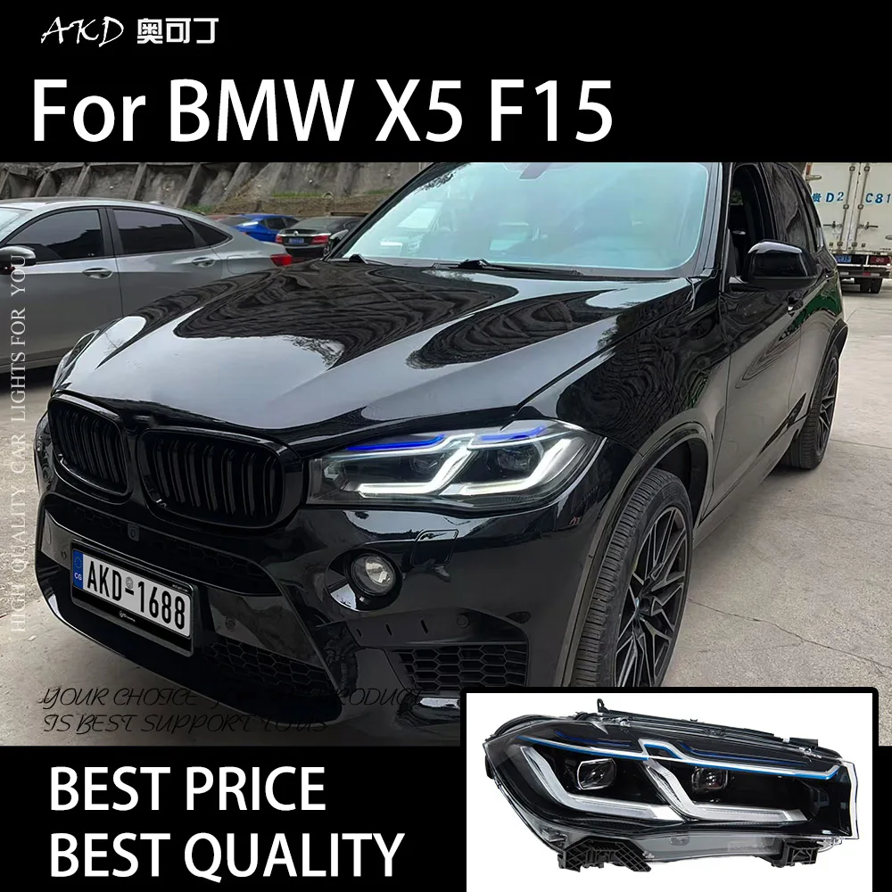 

Автомобильные фары для X5 F15 2014-2018 X6 F16 светодиодные автомобильные фары в сборе, обновление M5, соревновательные бифокальные линзы, аксессуары для ламп LHD RHD