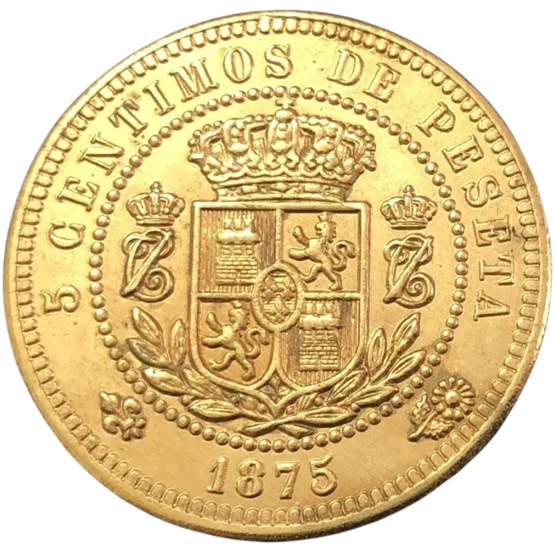 1875 Spain 5 Centimos-Carlos VII Copy Coin