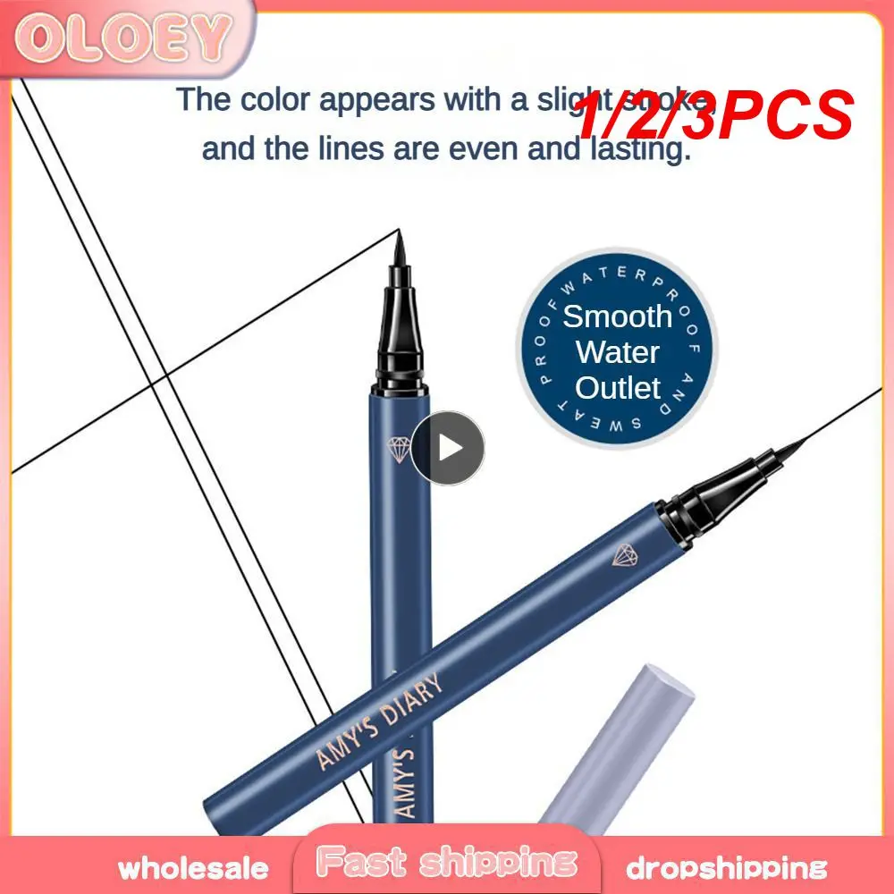 1/2/3PCS Long Lasting Liquid Eyeliner Lasting Eyeliner Antifouling Waterproof Quick Drying Liquid Eyeliner Pen Stylish Design