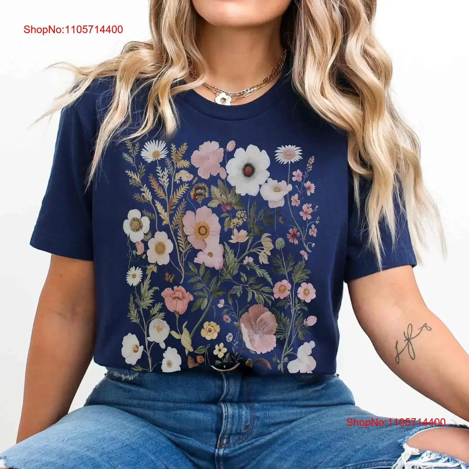 Vintage Floral Countrycore T Shirt Naturecore Granola Girl Shirtnage s Tween Clothes LinocuT Nature vintage Washed Soft