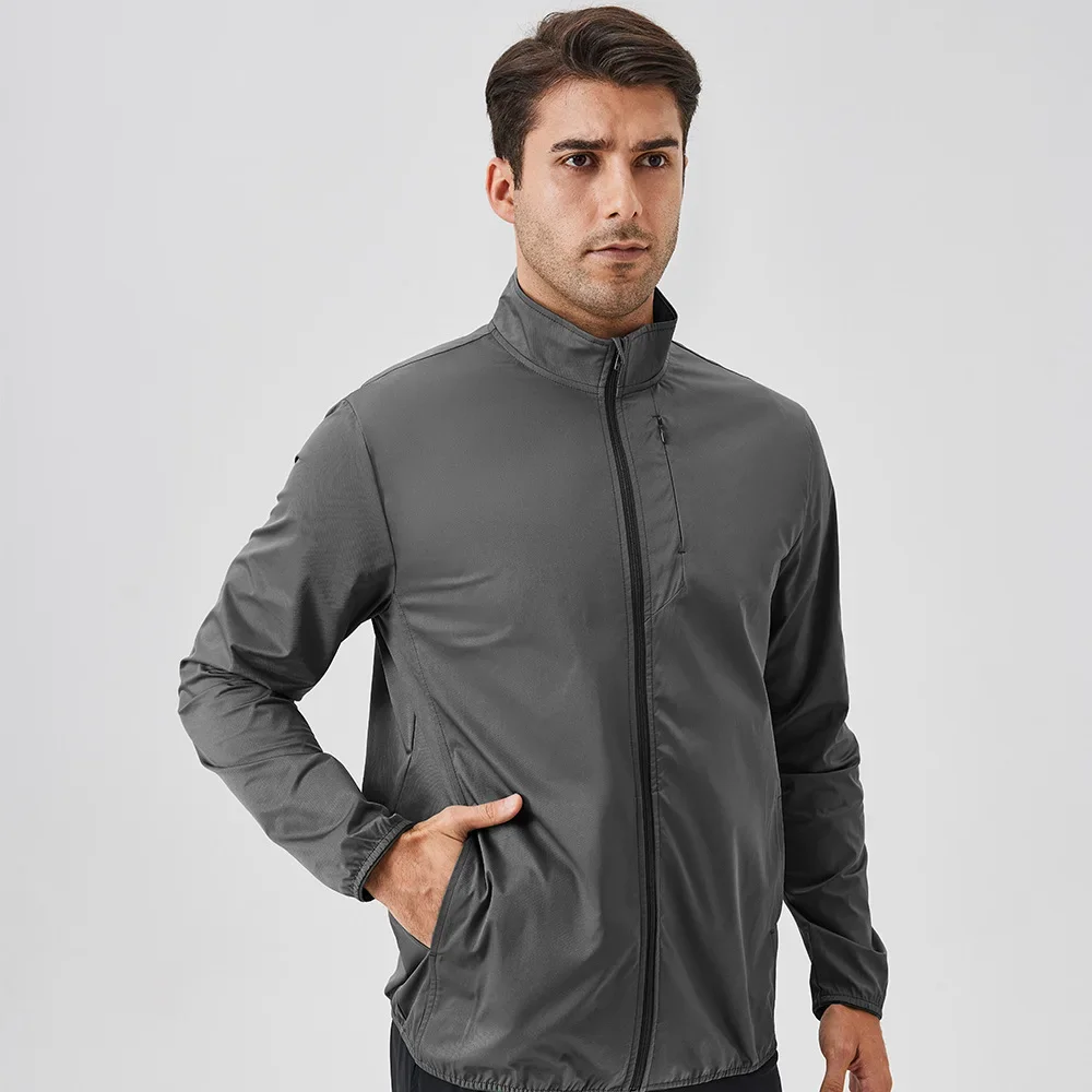 Man's Sports Jacket Running Workout Jacket Fall Winter Zipper Outdoor Windbreaker Men Long Sleeve Gym Top Fitness Male Coat