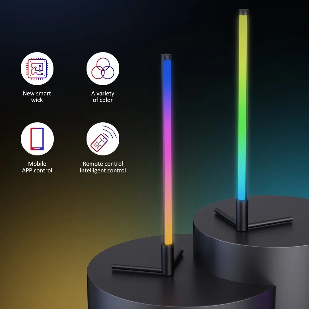 ZAOXI RGB Music Sound Pickup Light Tuya Wifi LED omputer Bedside Atmosphere Rhythmic Floor Lamp Alexa Google Voice Control