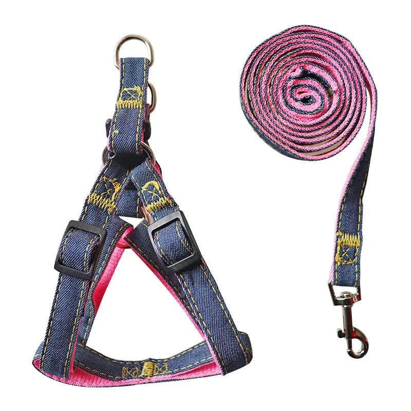 Outdoor Working Jean Pet Training Puppy Leash Adjustable Collar Leader Rope Cat Dog Harness For Small Medium Big Cat Dog Animal