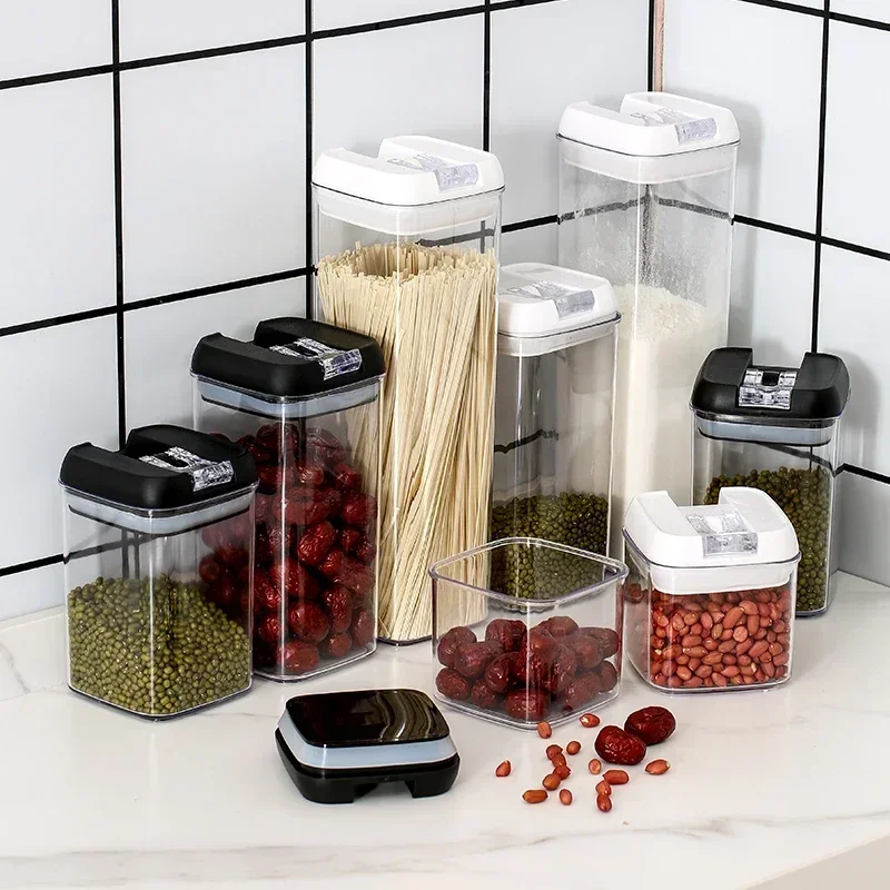 Food Storage Jar with Lid Kitchen Container Kitchen Organizer Stackable Dustproof Moisture Resistant Kitchen Accessorie