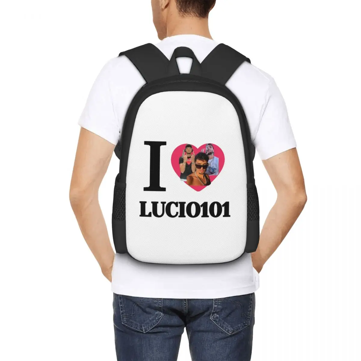 

Рюкзак I Love Lucio101 для студентов, школьный рюкзак, походный рюкзак для путешествий, модная сумка для книг, сумка через плечо для мужчин и женщин