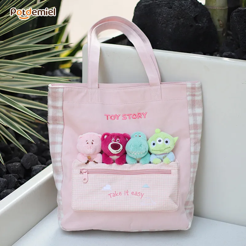 Potdemiel Official Disney Commuter Handbag Cartoon Large Capacity Single‑Shoulder Tote Bag Daily Accessory Present For Colleague