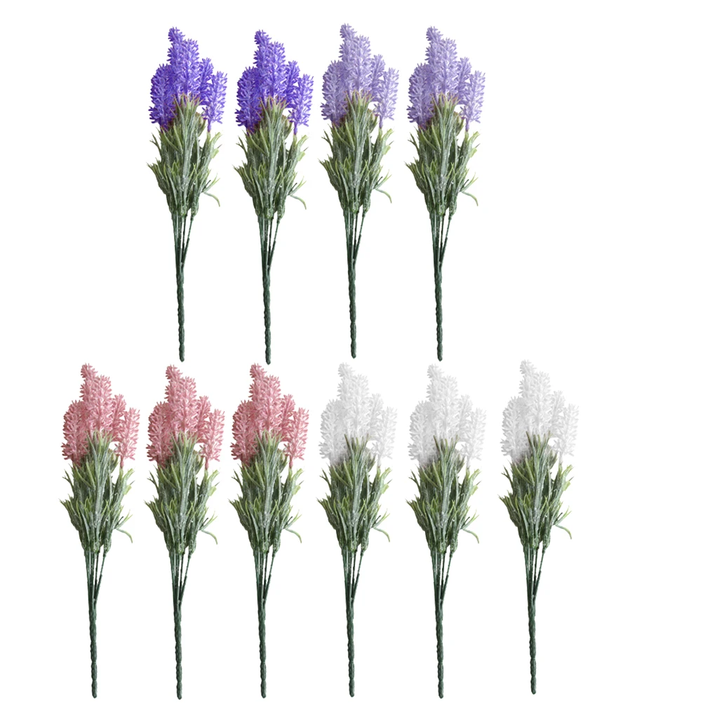 

10 pcs Simulation Lavender Artificial Flowers Realistic for Party Home Decoration Wedding H held Plant Office nament