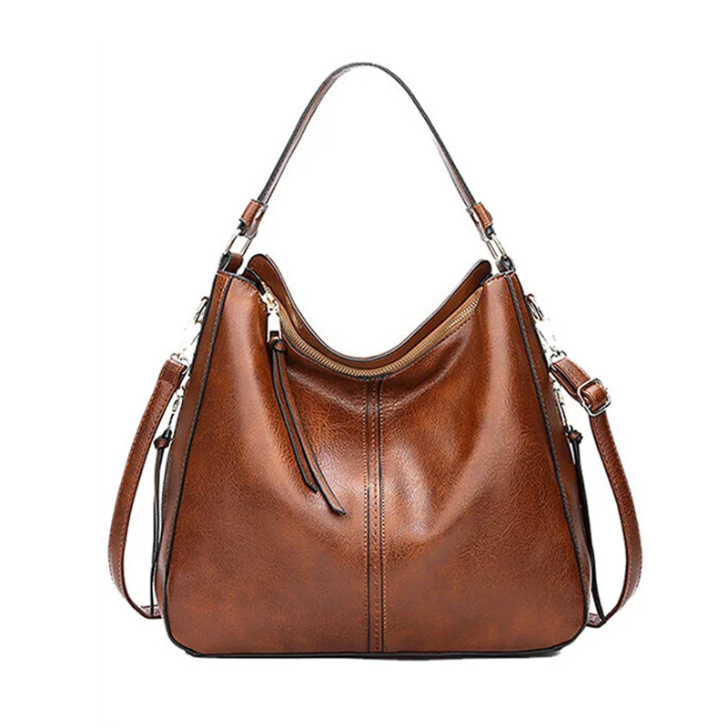 

Hobo Bag Leather Women Handbags Female Leisure Shoulder Bags Fashion Purses Vintage Large Capacity Tote bag