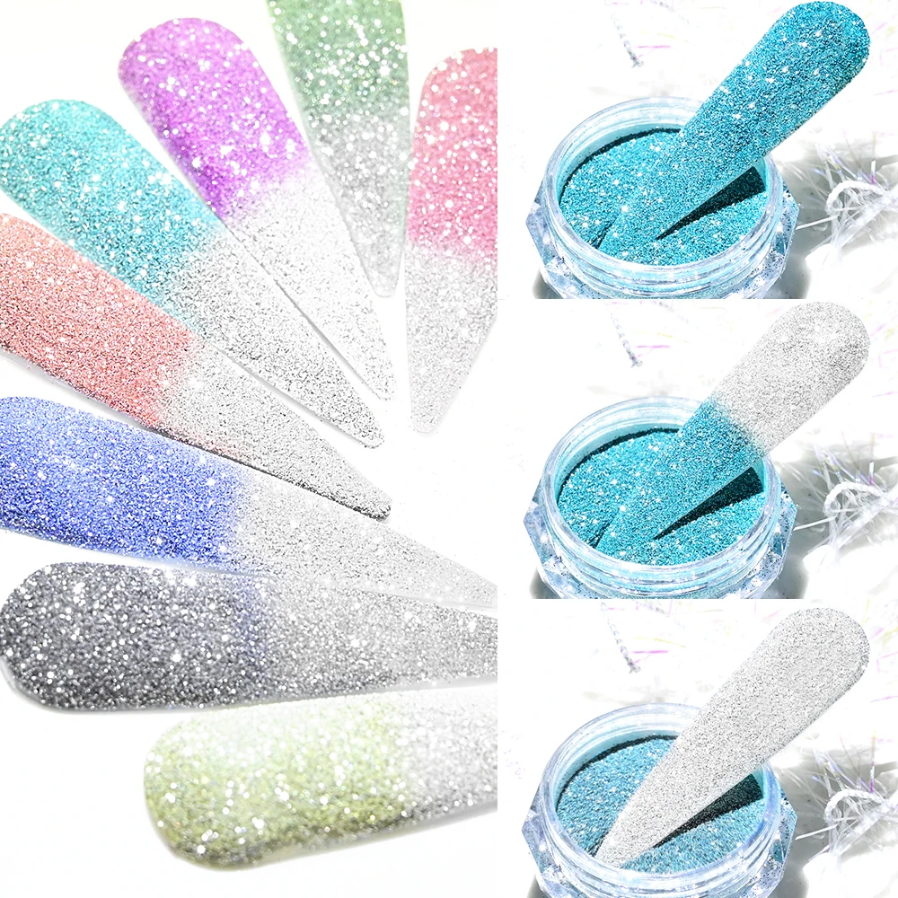 1Box Reflective Thermal Glitter Nail Powder Pink/Blue Temperature Color Change Chrome Pigment Shinning Nail Art Glitter Dust #FT