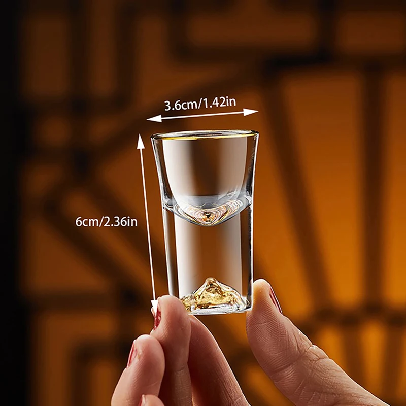 Double Bottom Gold Foil Vidro, Crystal Tea Cup, Presentes High-End, Licor duro, Vodka, Shaker, Shochu Bar, Licor, Luxo
