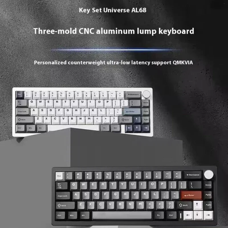 

Yunzii Al68 Mechanical Keyboard Customized Three Mode Rgb Wireless Keyboard Cnc Aluminum Gasket Hot-Swap Gaming Keyboard VIA