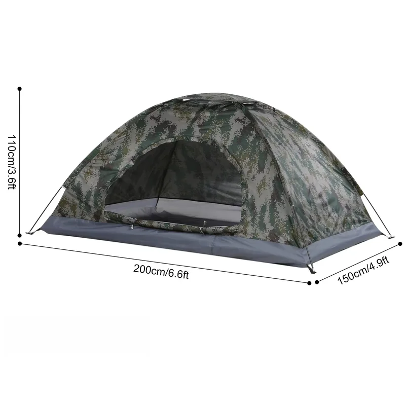 1/2 Person Ultralight Camping Tent Single Layer Portable Hiking Tent Anti-UV Coating UPF 30+