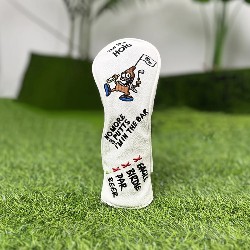 Golf club head cover with quirky pirate design: durable, waterproof, safe, golf accessory club protection cover