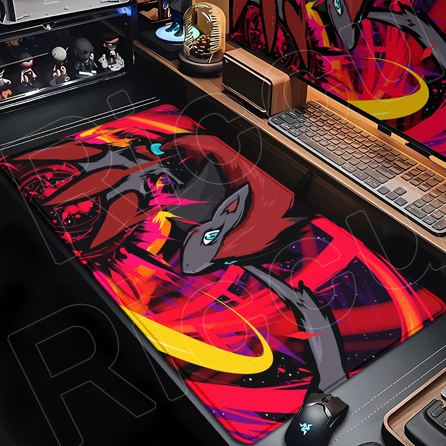2026 New Cute Zoroark Gaming Mouse Pad PC Non-slip Rubber Pikachu Large Size Gamer Keyboard Mat Pokemon Gengar Desktop Mouse Mat