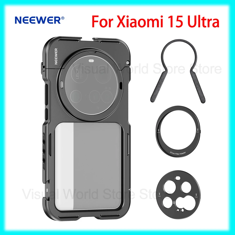 NEEWER PA091 Telefonkäfig-Set, kompatibel mit Xiaomi 15 Ultra mit 17 mm Gewindeobjektiv-Rückplatte,