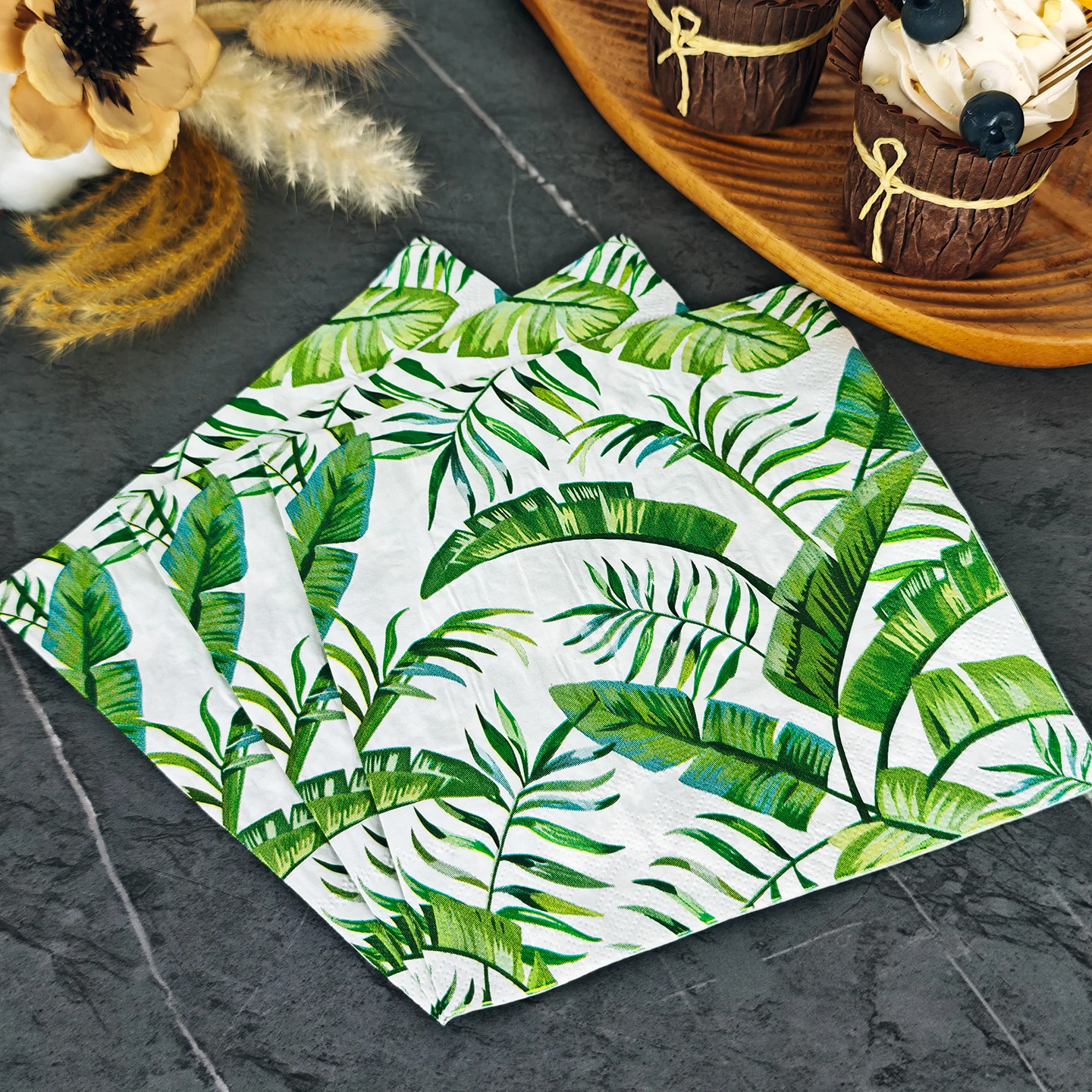 20/50pcs 33*33cm 2ply Tropical Leaves Paper Napkins Suitable for Themed Parties, Party Napkins Designed for Lively Gatherings