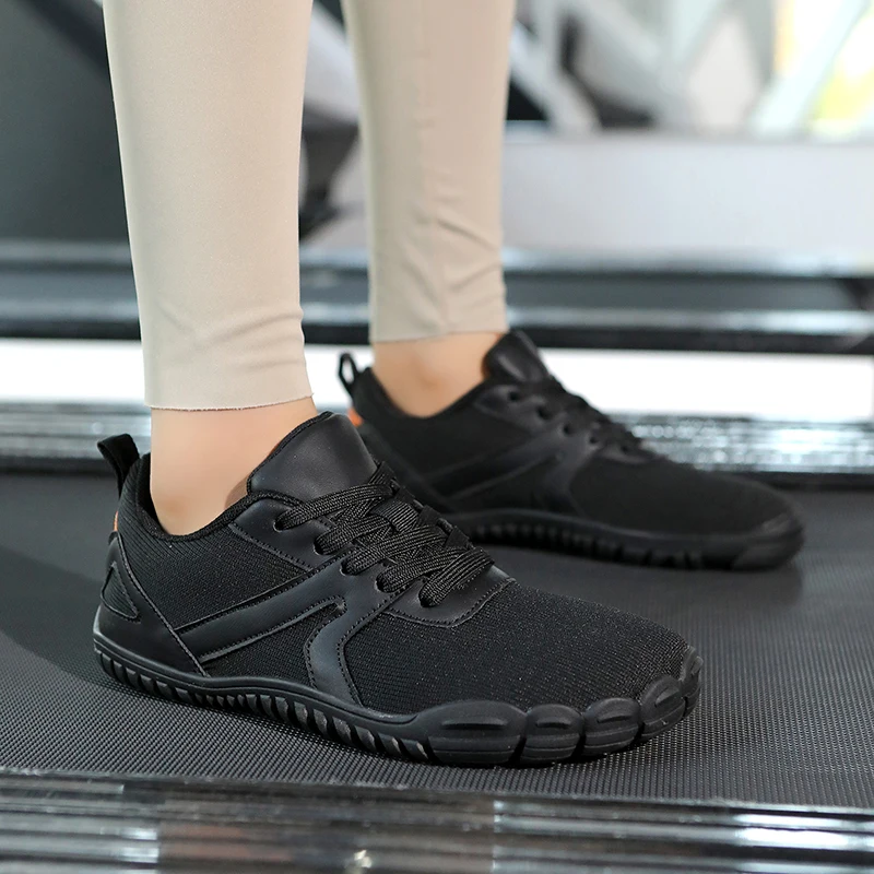 Minimalist Wide Toe Shoes Mens Womens Mesh Running Sneakers Lace Up Lightweight Breathable Walking Shoes Casual Sports