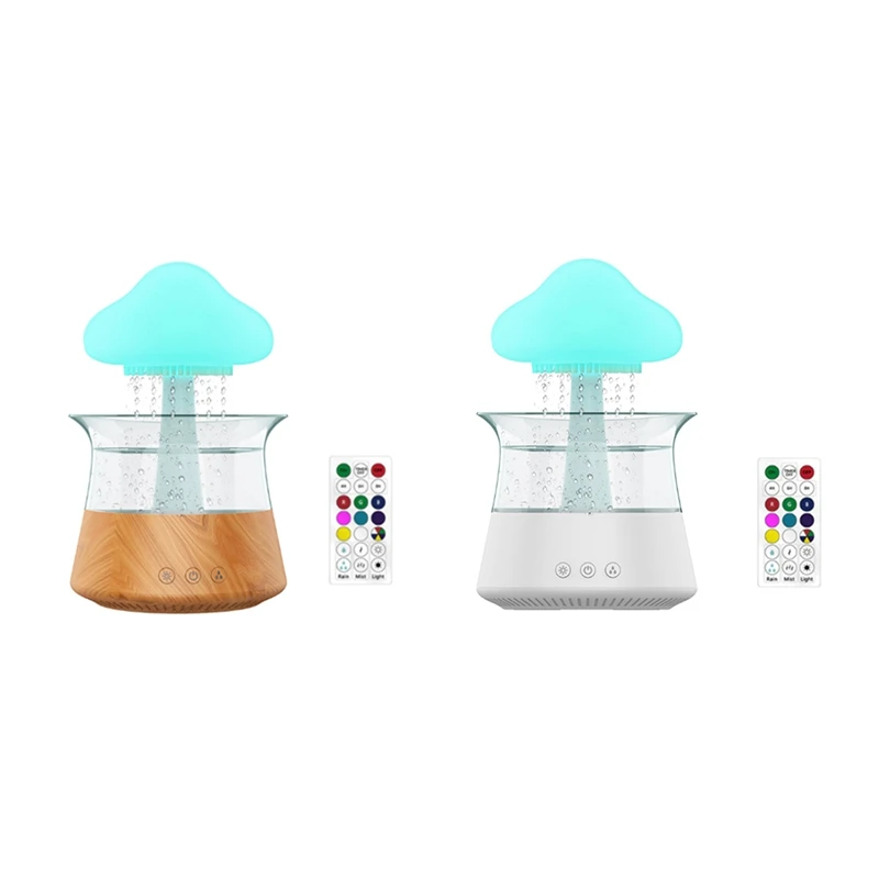 Rain Cloud Humidifier USB Night Light For Room Office Aromadiffuser Water Drop Sound With Remote Control Humidifier -A