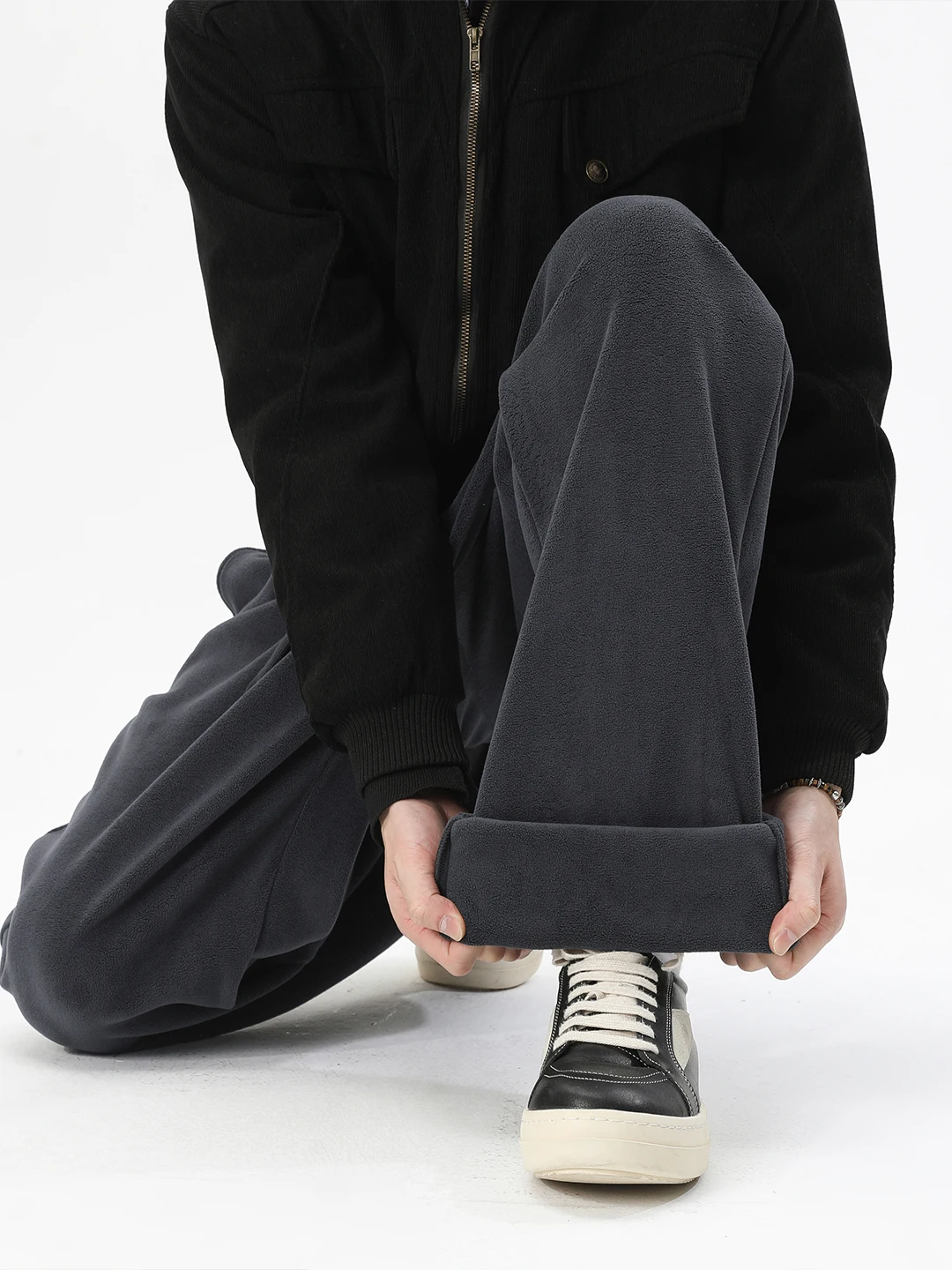 

Мужские двусторонние спортивные штаны Fce, прямые брюки, теплые спортивные повседневные брюки, зимние модные длинные брюки свободного покроя